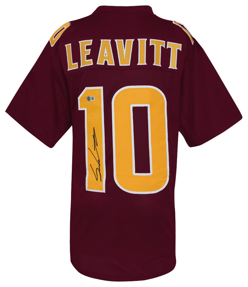Sam Leavitt Signed Red Custom College Football Jersey - (Beckett)
