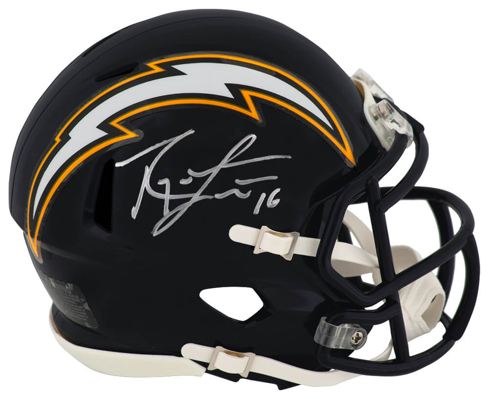 Ryan Leaf Signed Chargers Throwback Navy Riddell Speed Mini Helmet