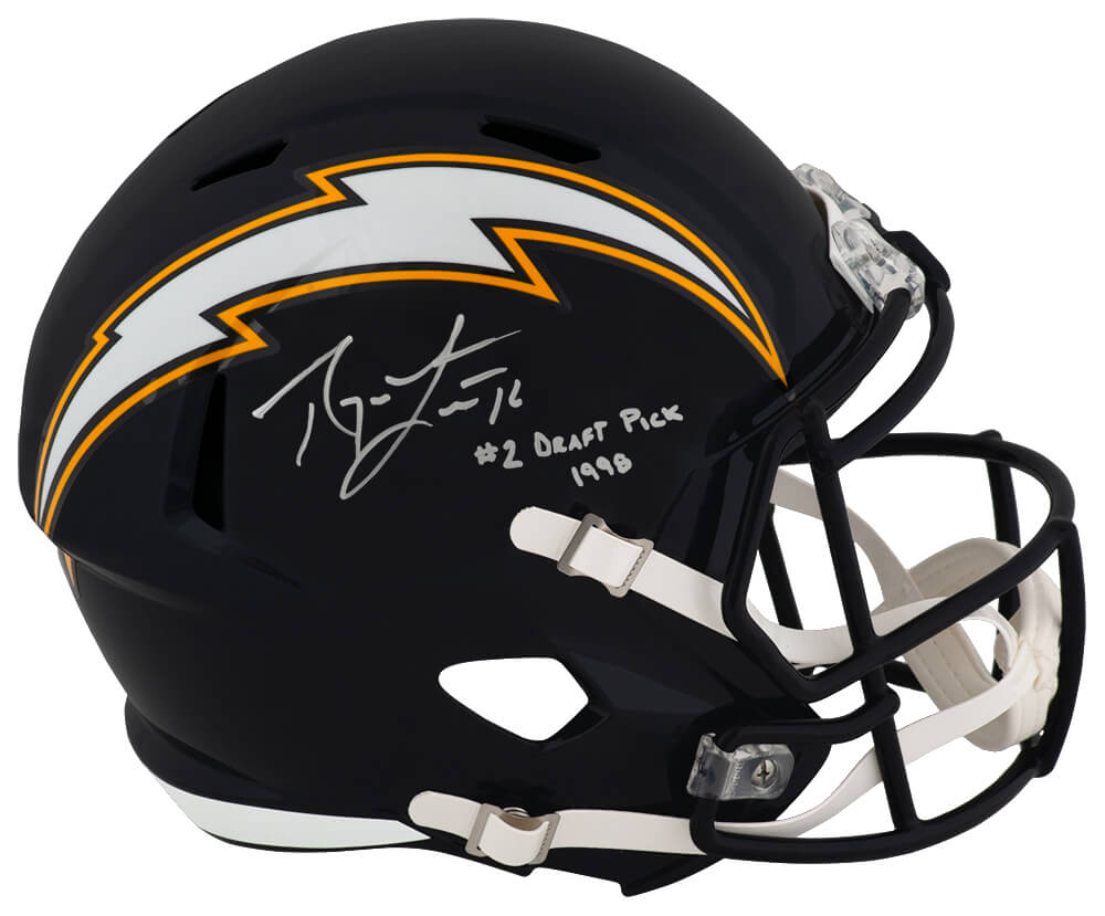 Ryan Leaf Signed Chargers T/B Navy Riddell Full Size Speed Replica Helmet w/#2 Draft Pick 1998