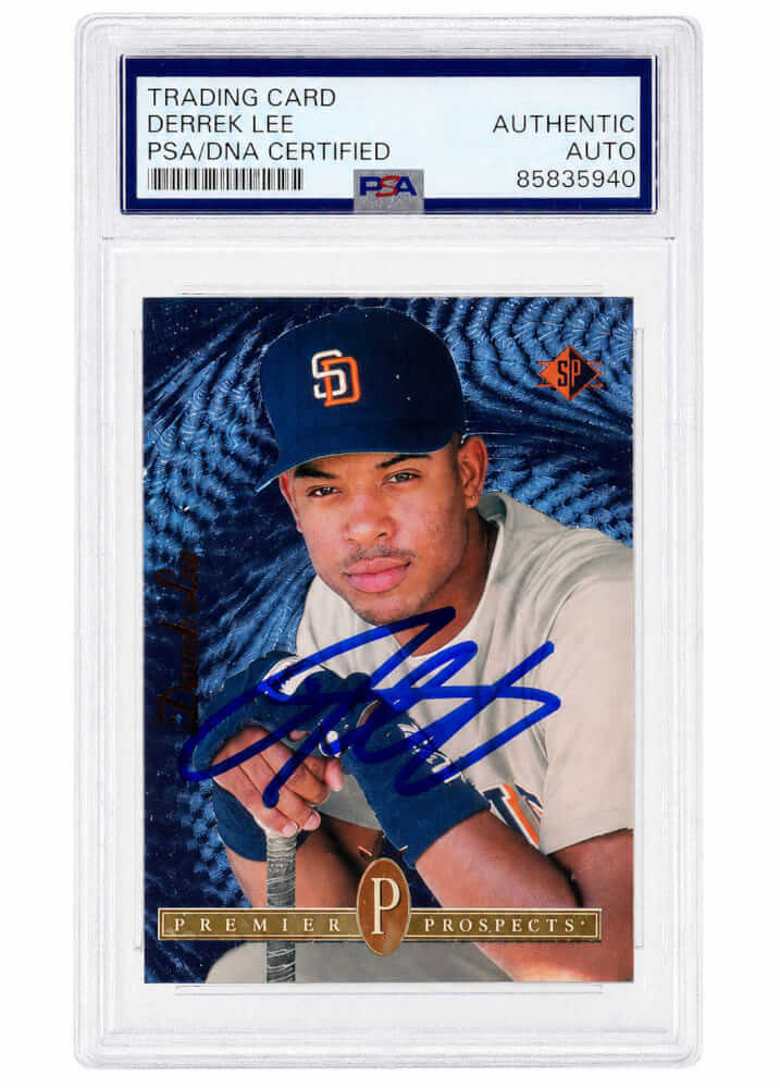 Derrek Lee Signed Padres 1994 SP Foil Rookie Baseball Card #10 - (PSA Encapsulated)