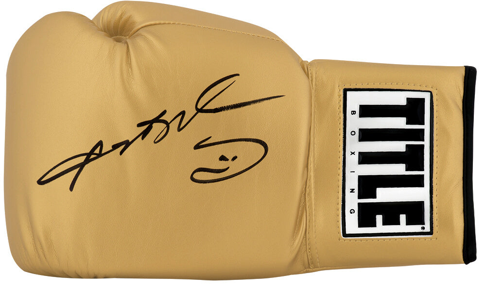 Sugar Ray Leonard Signed Title Gold Boxing Glove