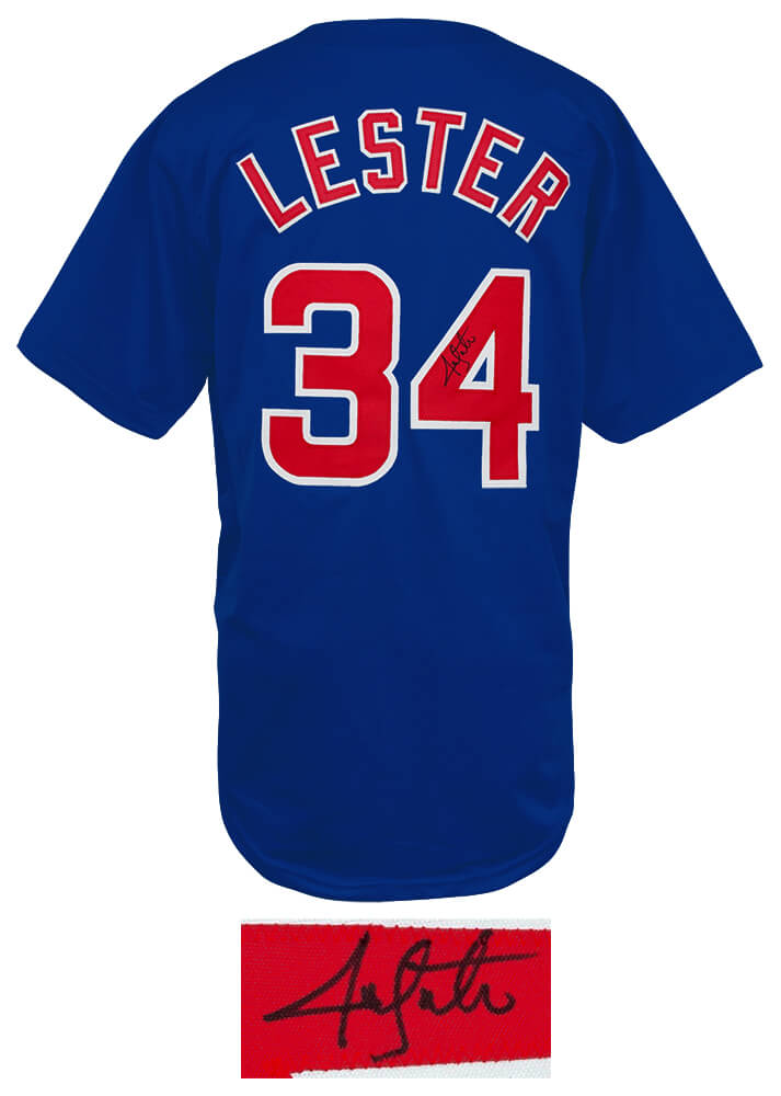 Jon Lester Signed Blue Custom Baseball Jersey