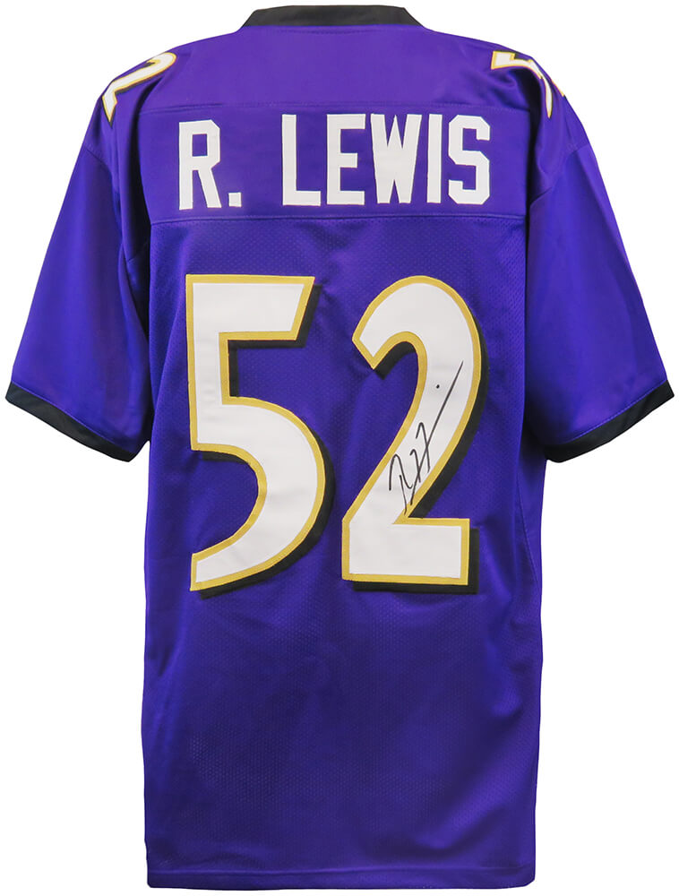 Ray Lewis Signed Purple Custom Football Jersey