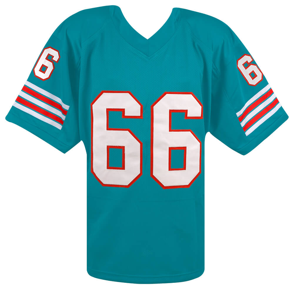 Larry Little Signed Teal Throwback Custom Football Jersey w/HOF'93