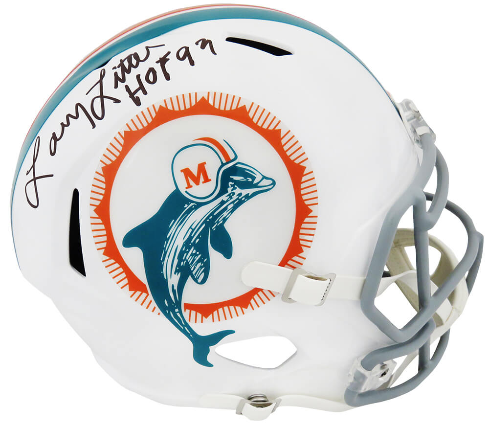 Larry Little Signed Miami Dolphins 1972 Style T/B Riddell Full Size Speed Replica Helmet w/HOF'93