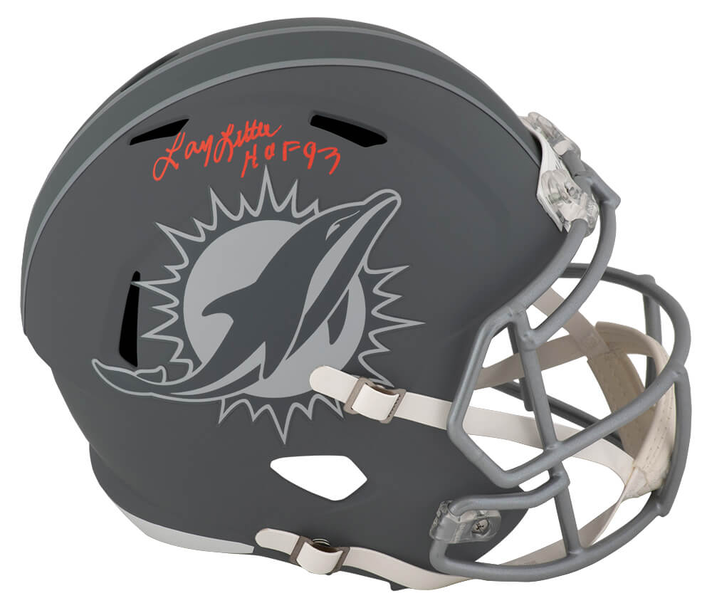 Larry Little Signed Miami Dolphins SLATE Riddell Full Size Speed Replica Helmet w/HOF'93
