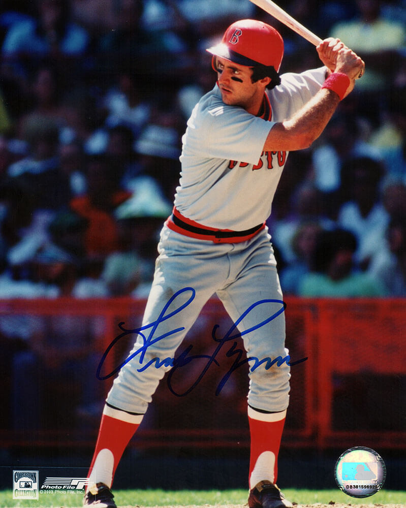 Fred Lynn Signed Boston Red Sox Batting 8x10 Photo