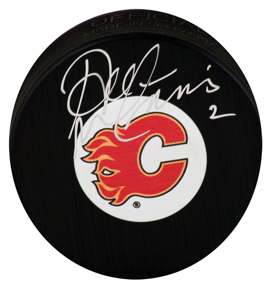 Al MacInnis Signed Calgary Flames Medium Logo Hockey Puck