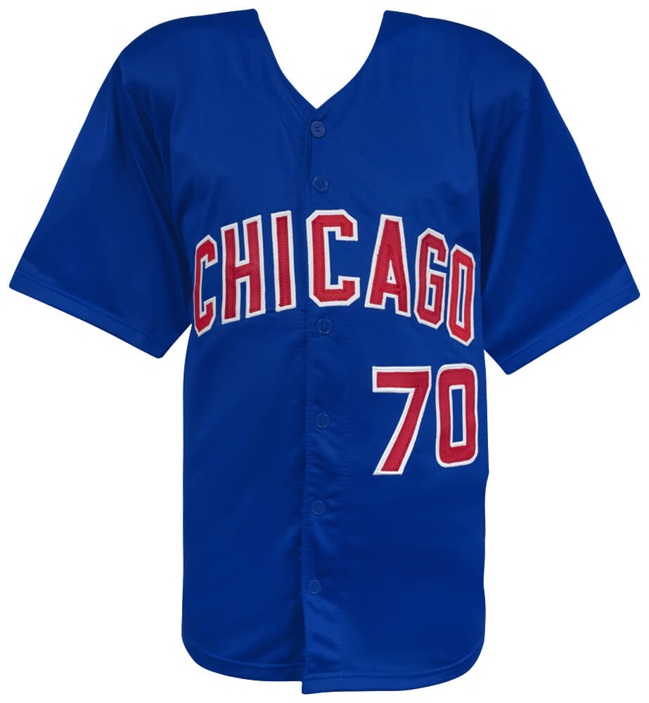 Joe Maddon Signed Blue Custom Baseball Jersey w/2016 WS Champs