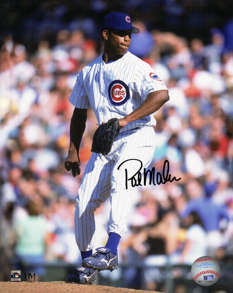 Pat (Patrick) Mahomes Sr. Signed Chicago Cubs White Jersey Pitching 8x10 Photo