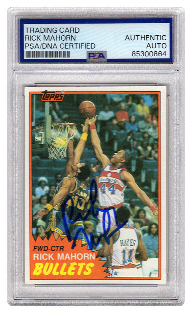Rick Mahorn Signed Washington Bullets 1981-82 Topps Rookie Basketball Card #98E - (PSA Encapsulated)