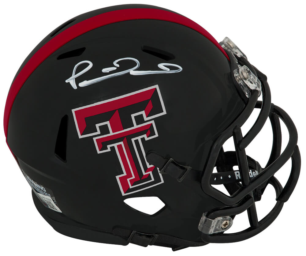 Patrick Mahomes Signed Texas Tech Black Riddell Speed Mini Helmet (Beckett)