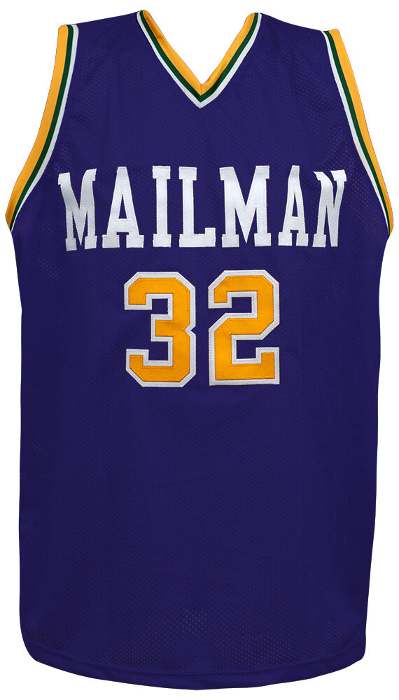 Karl Malone Signed Purple Custom Basketball Jersey - (JSA)