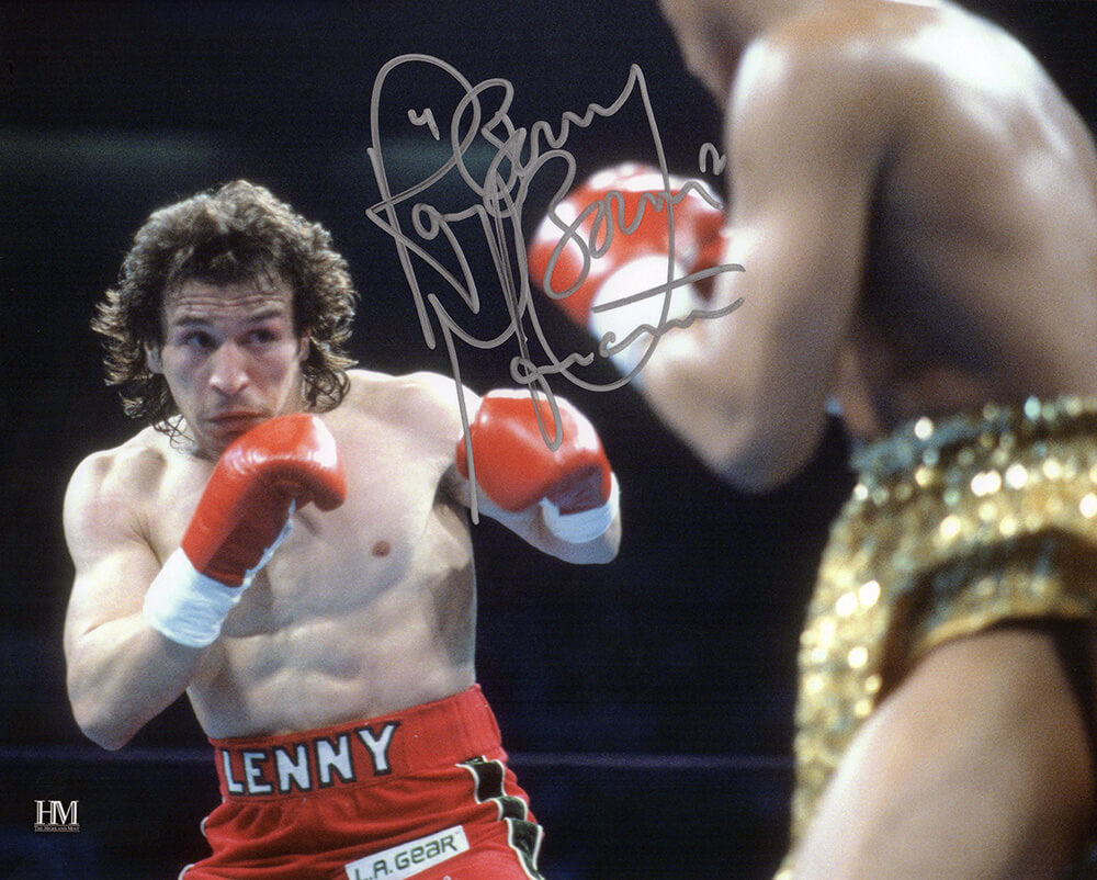 Ray Mancini Signed Boxing Punching Action 8x10 Photo w/Boom Boom