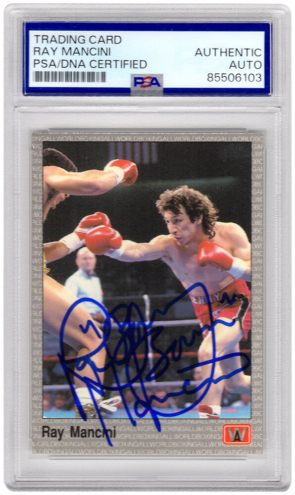 Ray Mancini Signed 1991 All World Boxing Trading Card #26 w/Boom Boom - (PSA Encapsulated)