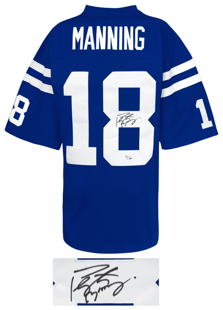 Peyton Manning Signed Indianapolis Colts Blue M&N 1998 Style NFL Legacy Premier Football Jersey - (Fanatics)