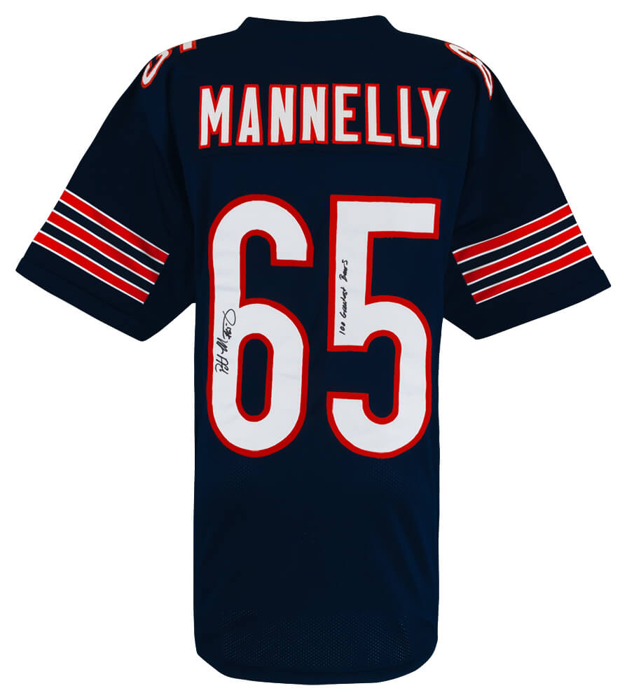 Patrick Mannelly Signed Navy Custom Football Jersey w/100 Greatest Bears
