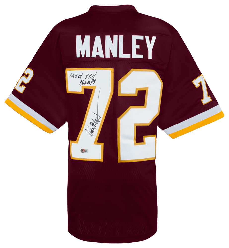 Dexter Manley Signed Maroon Custom Football Jersey w/SB XVII, XXII Champs - (Beckett)