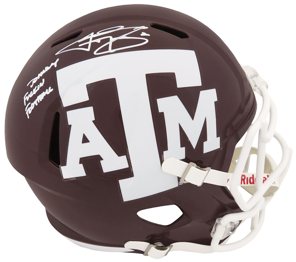 Johnny Manziel Signed Texas A&M Maroon Riddell Full Size Speed Replica Helmet w/Johnny F*^ckin Football