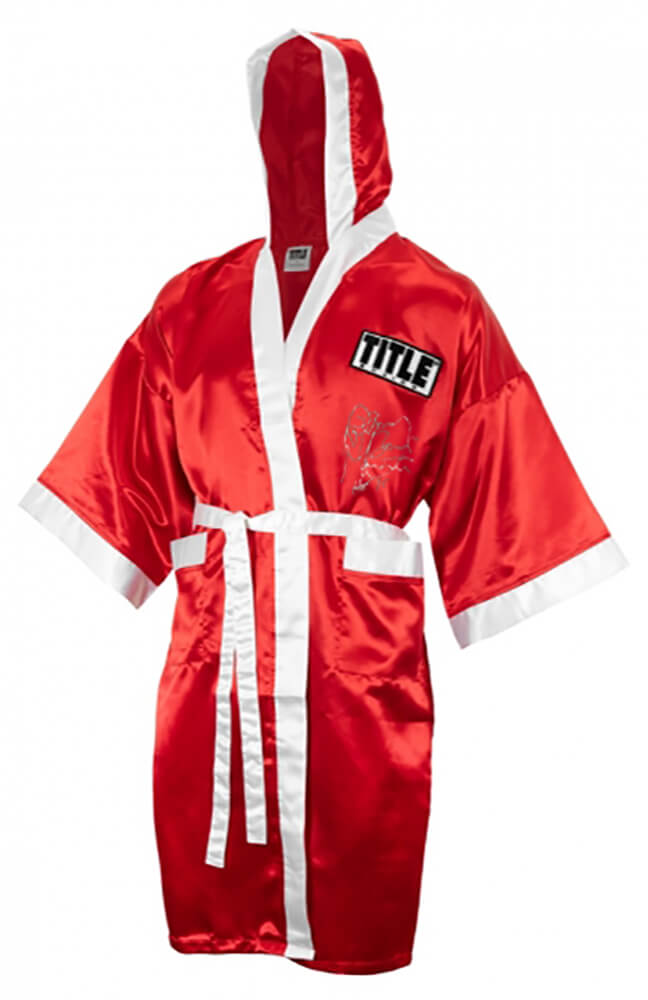 Ray Mancini Signed Title Red & White Boxing Robe w/Boom Boom, HOF'15