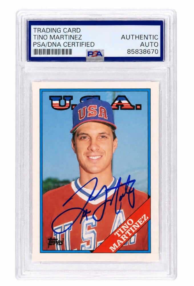 Tino Martinez Signed Team USA 1989 Topps Traded Rookie Baseball Card #66T - (PSA Encapsulated)