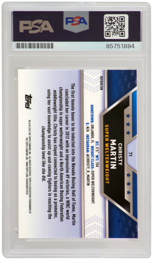 Christy Martin Signed 2024 Topps Chrome Refractor Boxing Trading Card #71 - (PSA Encapsulated)