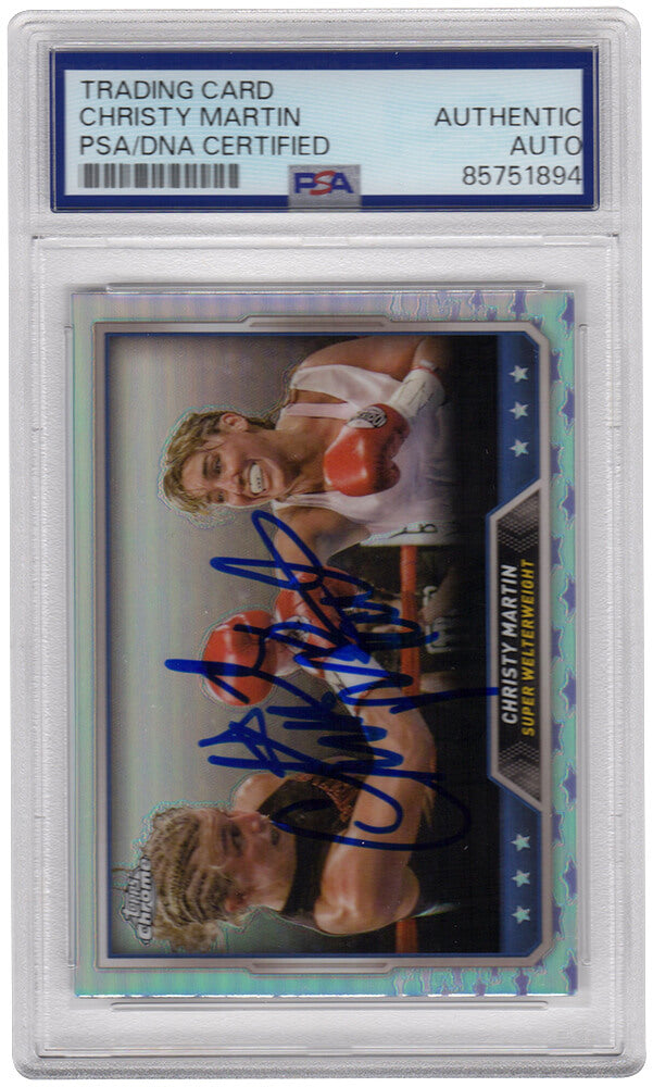 Christy Martin Signed 2024 Topps Chrome Refractor Boxing Trading Card #71 - (PSA Encapsulated)