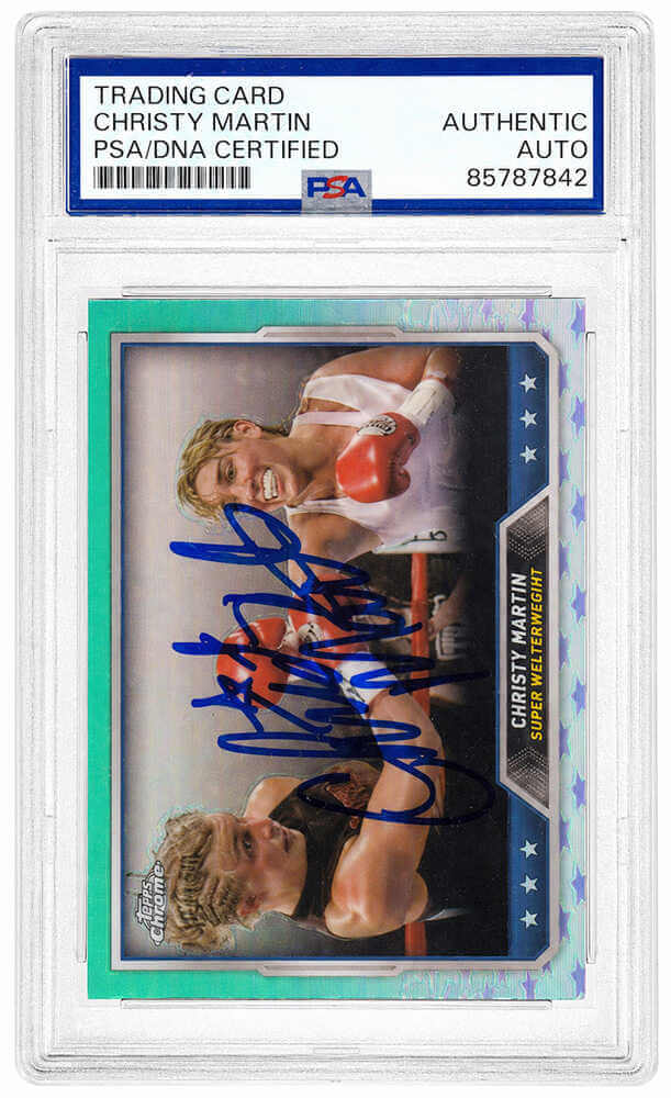 Christy Martin Signed 2024 Topps Green Chrome Boxing Trading Card #71 - (PSA Encapsulated)