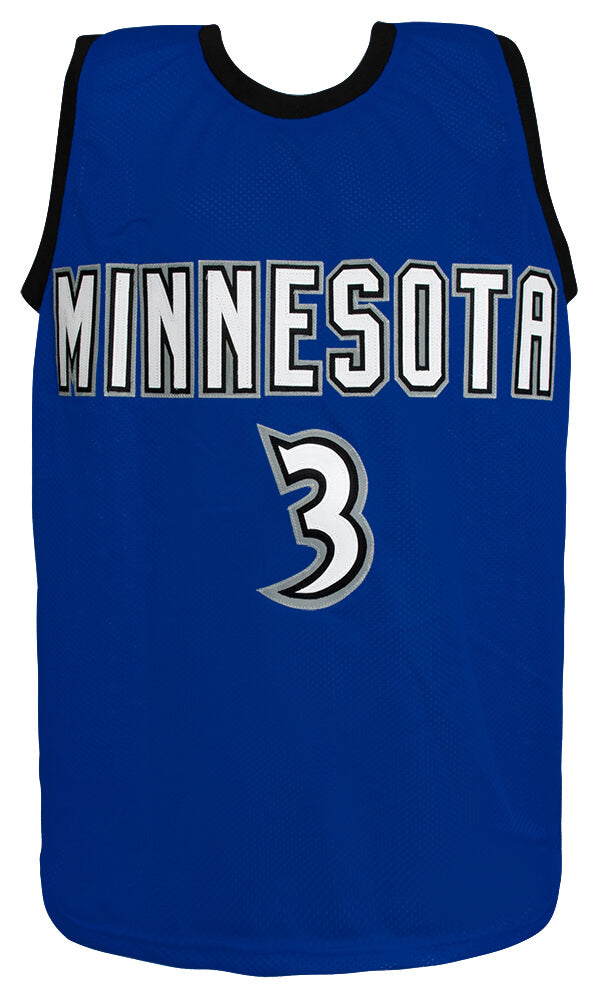 Stephon Marbury Signed Blue Throwback Custom Basketball Jersey