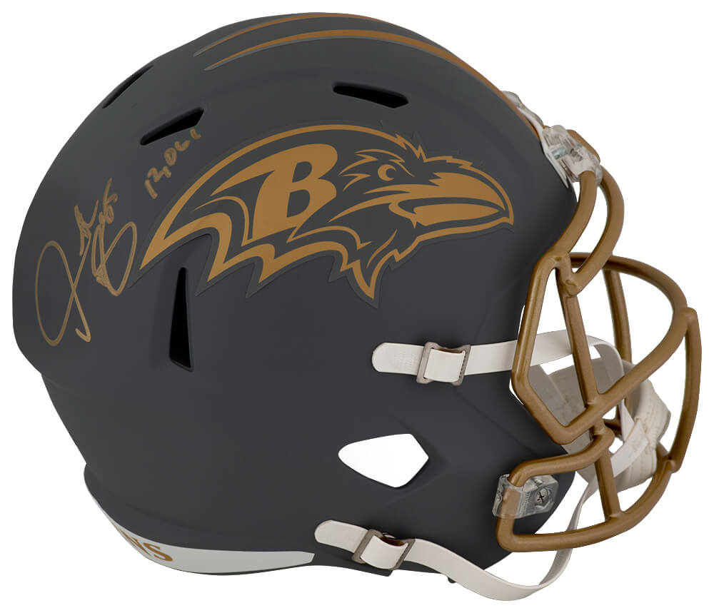 Derrick Mason Signed Baltimore Ravens SLATE Riddell Full Size Speed Replica Helmet w/10,061 Yards