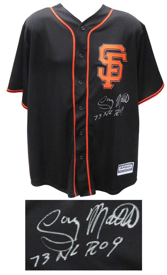 Gary Matthews Signed San Francisco Giants Black Majestic Replica Baseball Jersey w/73 NL ROY
