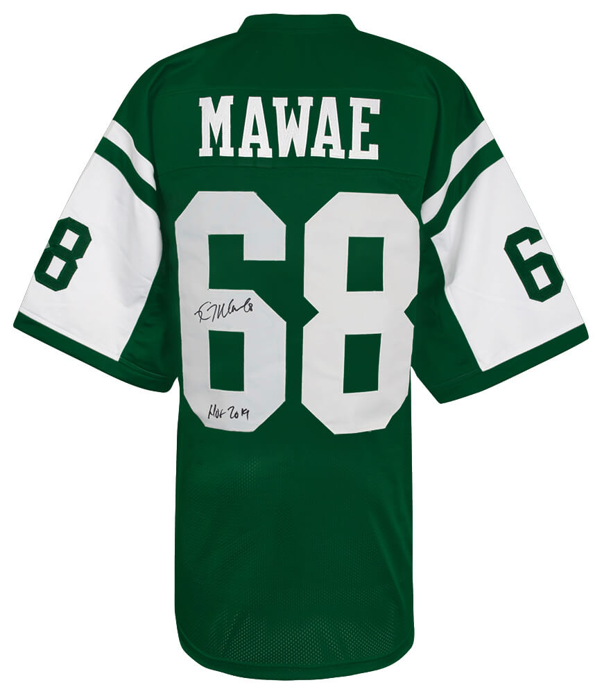 Kevin Mawae Signed Green T/B Custom Football Jersey w/HOF 2019