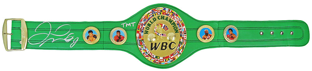 Floyd Mayweather Jr. Signed Green World Champion Full Size Boxing Belt w/TMT