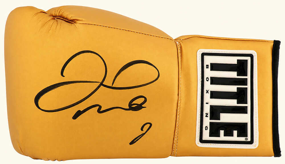Floyd Mayweather Jr. Signed Title Gold Boxing Glove