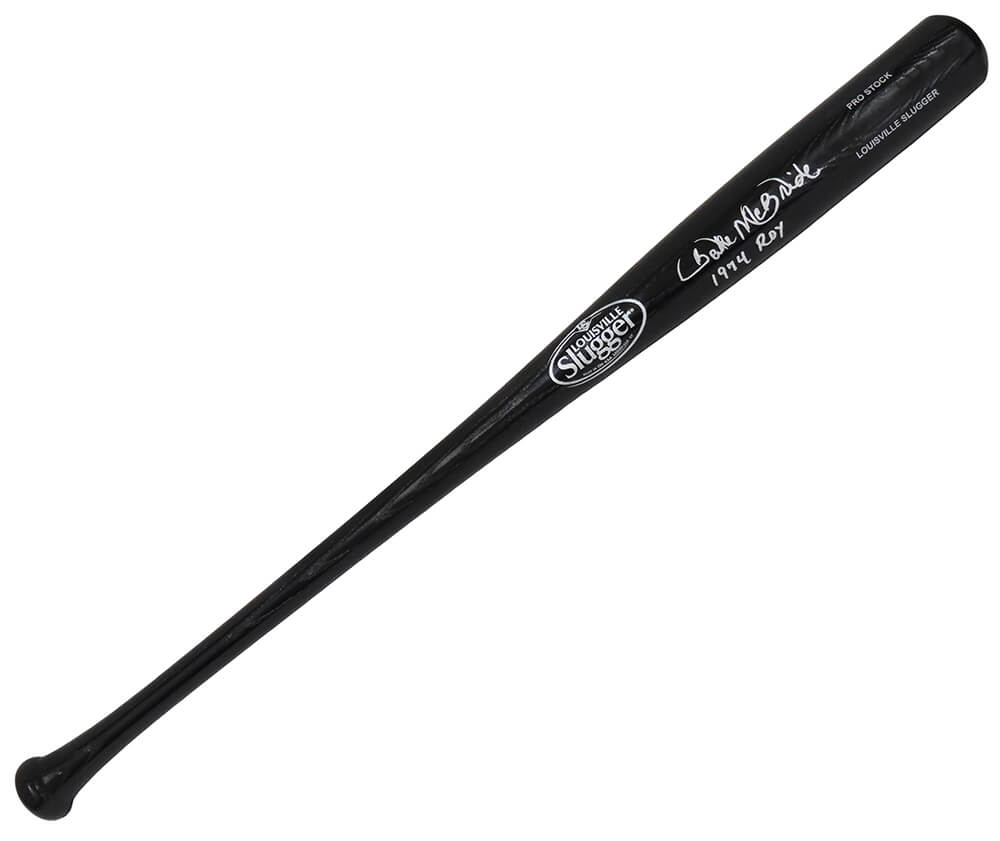 Bake McBride Signed Louisville Slugger Pro Stock Black Baseball Bat w/1974 ROY