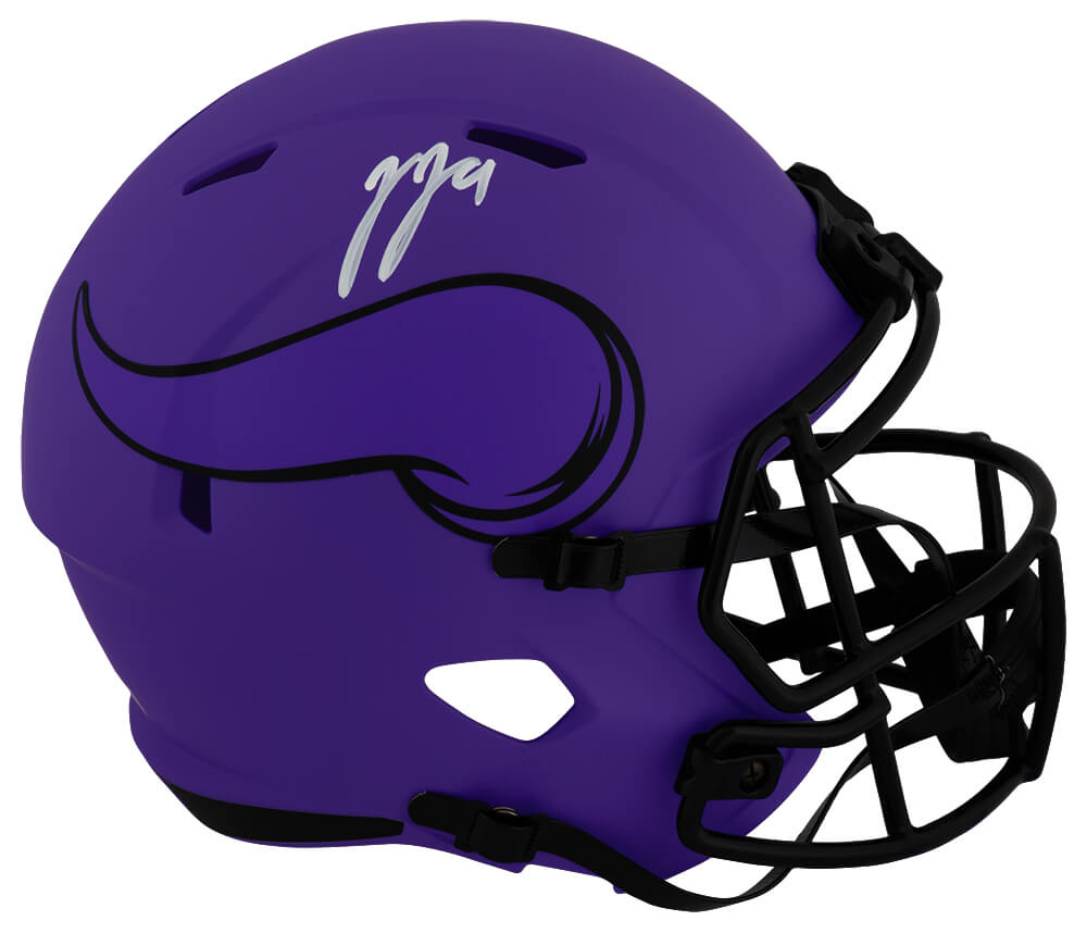 J.J. McCarthy Signed Minnesota Vikings RAVE Riddell Full Size Speed Replica Helmet - (Beckett)