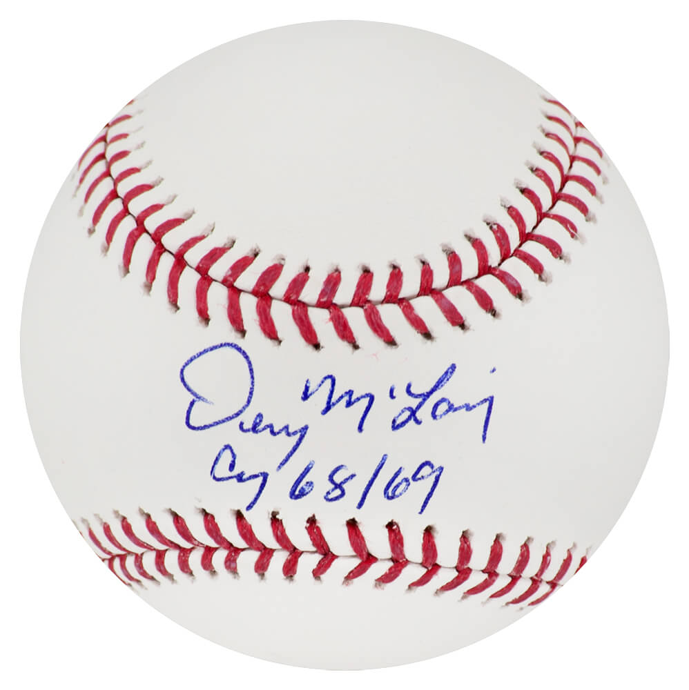 Denny McLain Signed Rawlings Official MLB Baseball w/CY 68, 69