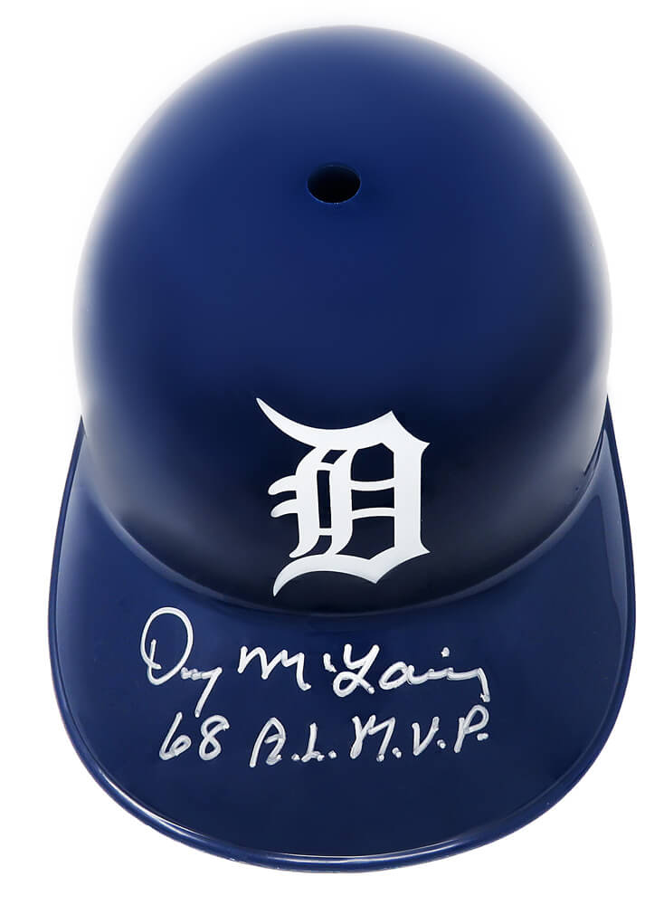 Denny McLain Signed Detroit Tigers Replica Batting Helmet w/68 AL MVP