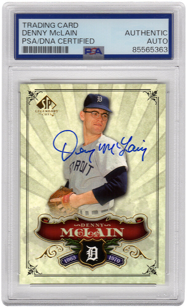 Denny McLain Signed Detroit Tigers 2006 SP Legendary Cuts Baseball Card #90 - (PSA Encapsulated)