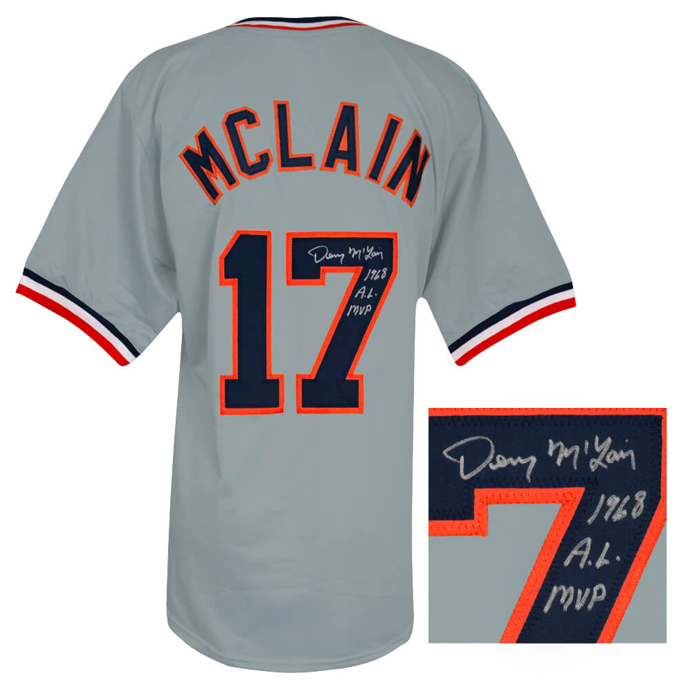 Denny McLain Signed Grey Custom Baseball Jersey w/68 AL MVP