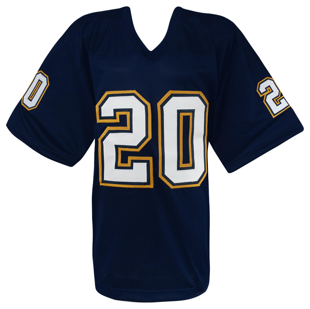 Natrone Means Signed Navy Custom Football Jersey - (Beckett)