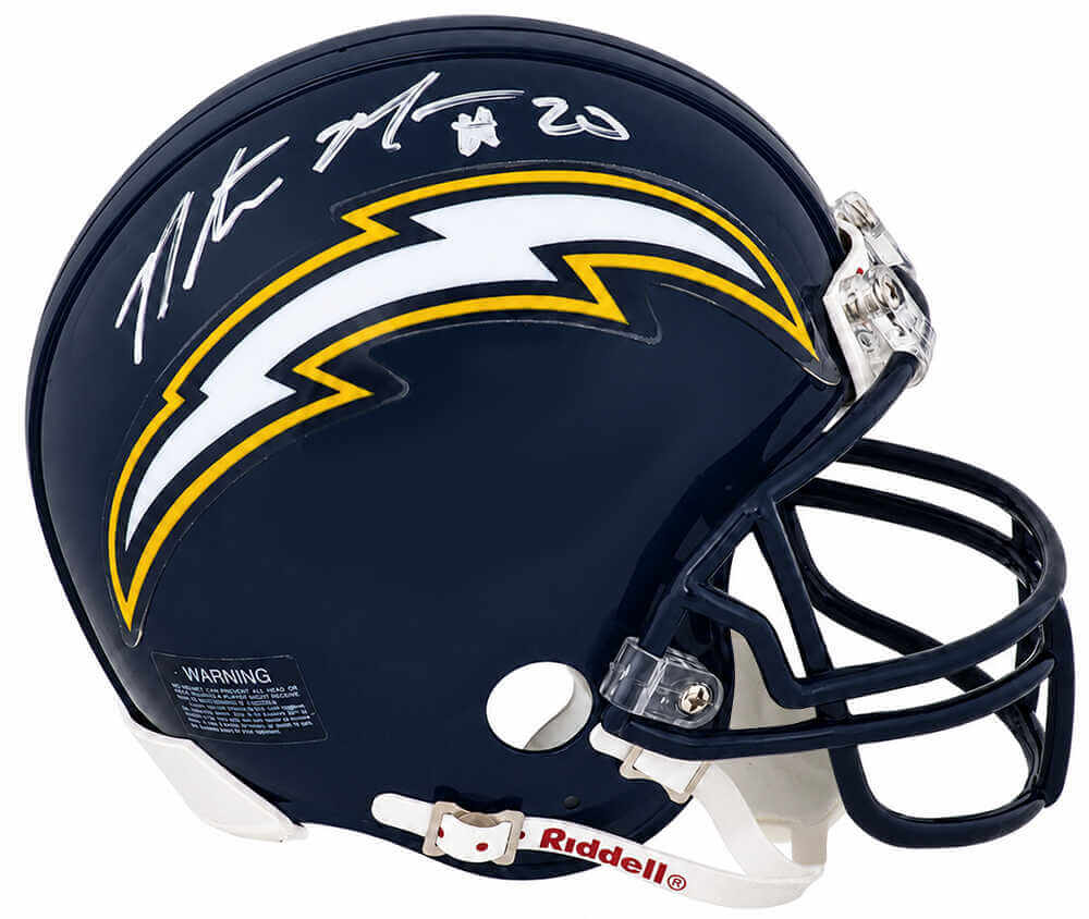 Natrone Means Signed Chargers Navy Riddell (VSR4) Mini Helmet