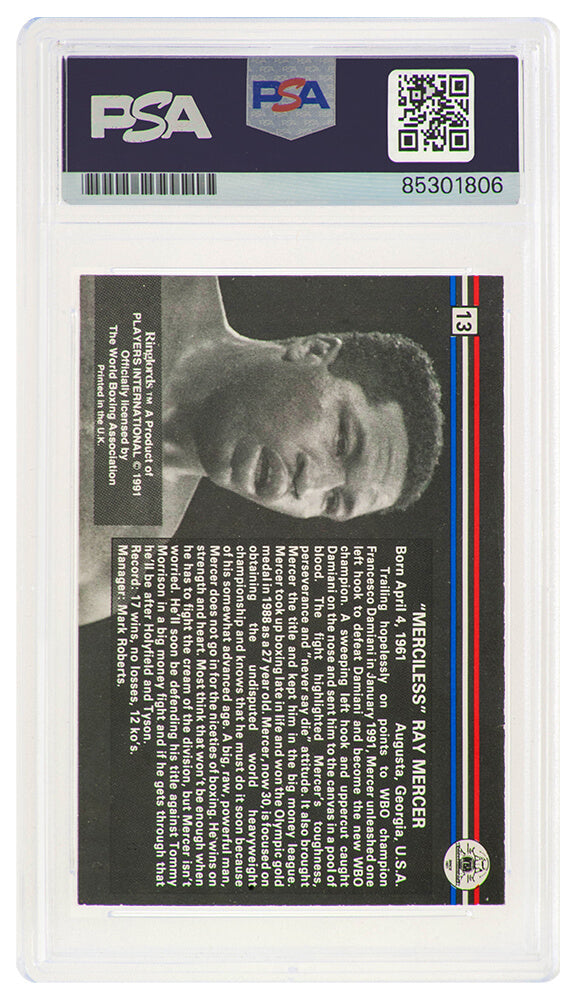 Ray Mercer Signed 1991 Ringlords Boxing Trading Card #13 - (PSA Encapsulated)