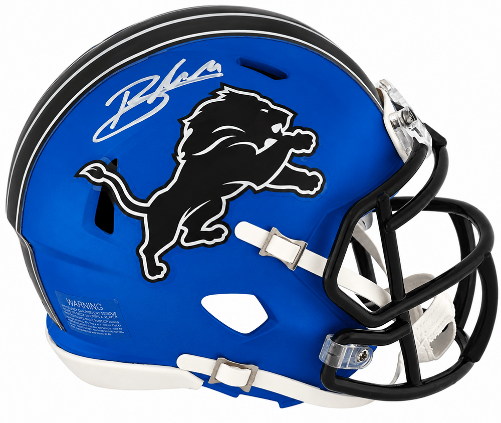 Blake Miller Signed Detroit Lions 2024 Alternate Blue Riddell Speed Mini Helmet