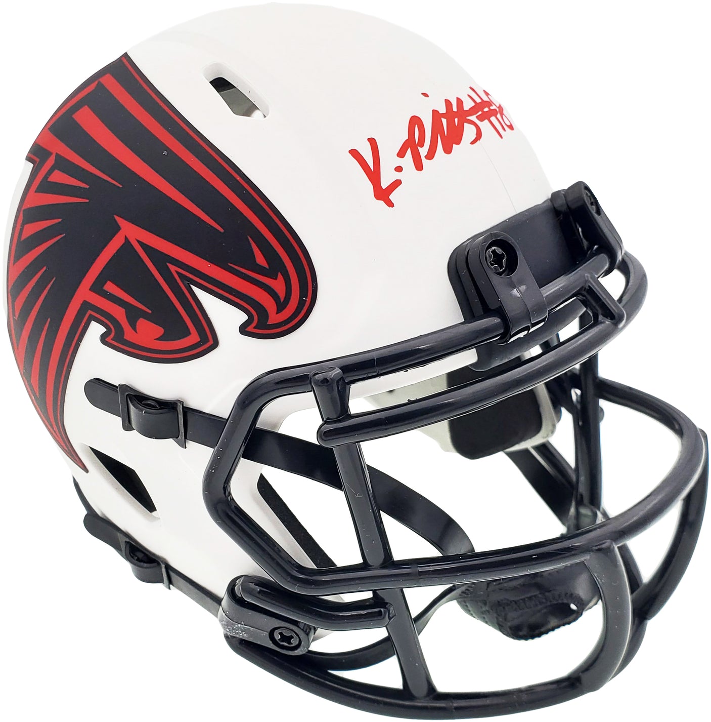 Kyle Pitts Autographed Atlanta Falcons Lunar Eclipse White Speed Mini Helmet Beckett BAS QR Stock #194403