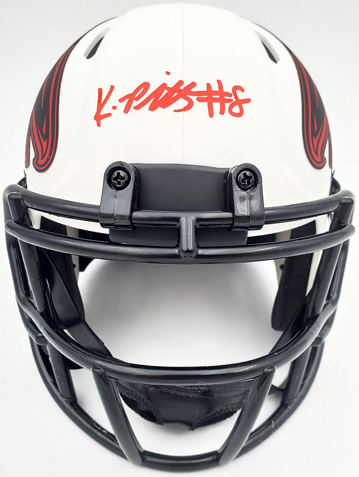 Kyle Pitts Autographed Atlanta Falcons Lunar Eclipse White Speed Mini Helmet Beckett BAS QR Stock #194403