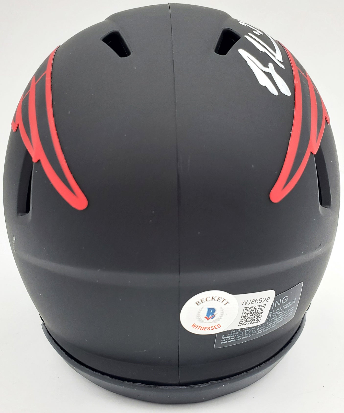 Rodney Harrison Autographed New England Patriots Eclipse Black Speed Mini Helmet Beckett BAS QR Stock #193940