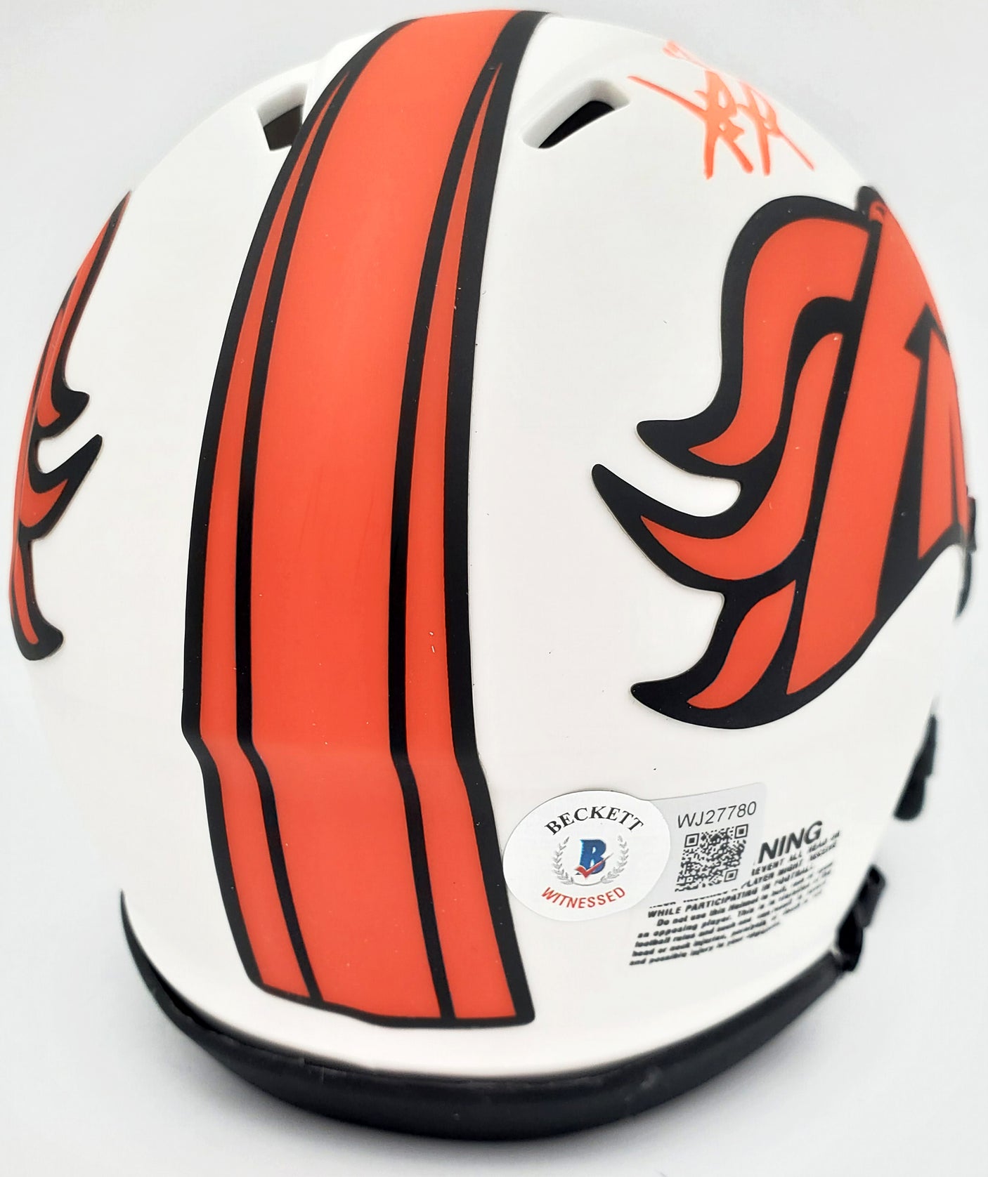 Steve Atwater Autographed Denver Broncos Lunar Eclipse White Speed Mini Helmet Beckett BAS QR Stock #192620