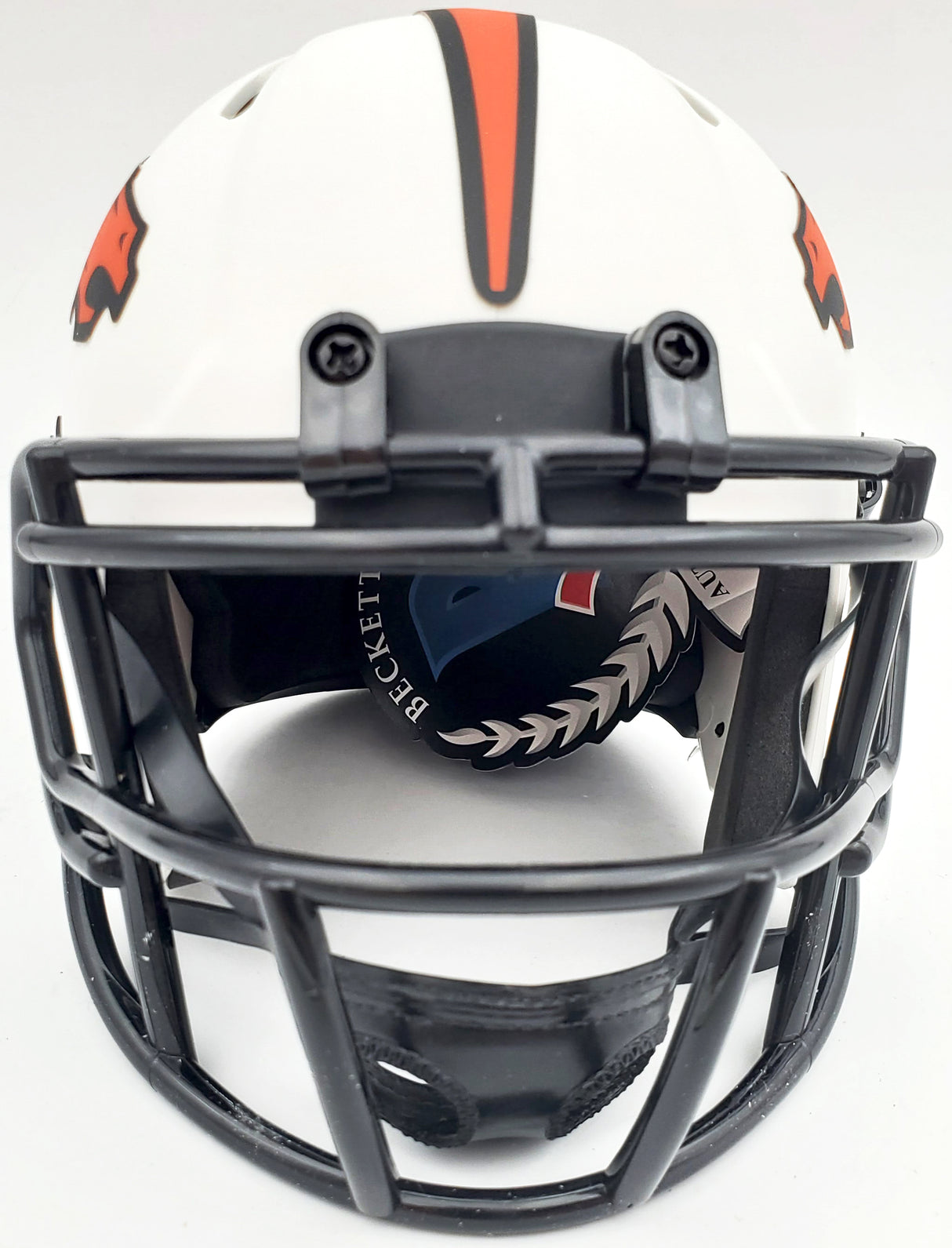 Steve Atwater Autographed Denver Broncos Lunar Eclipse White Speed Mini Helmet Beckett BAS QR Stock #192620