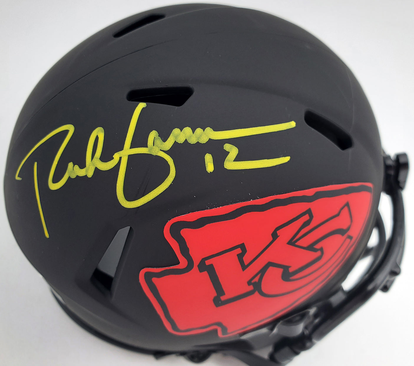 Rich Gannon Autographed Kansas City Chiefs Eclipse Black Speed Mini Helmet Beckett BAS Stock #190034